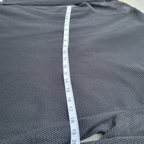 Joan Vass Black 3/4 Sleeve V Neck Mesh Pullover Collared Top Women's Size Large - Picture 11 of 13